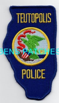 ILLINOIS,TEUTOPOLIS POLICE 2 STATE SHAPED